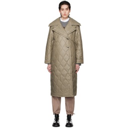 Brown Quilted Coat 241144F059001