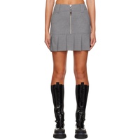 Gray Pleated Miniskirt 232144F090006