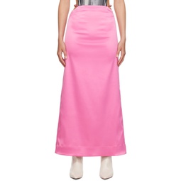 Pink Cutout Maxi Skirt 232144F093005
