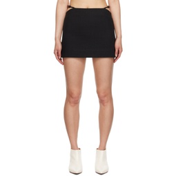 Black Beaded Miniskirt 232144F090005