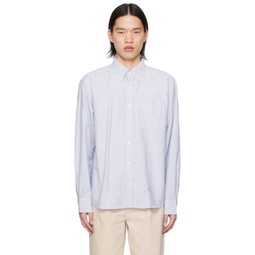 Blue   White Striped Shirt 241170M192005