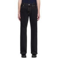 Black Double Zipper Jeans 231808M186005