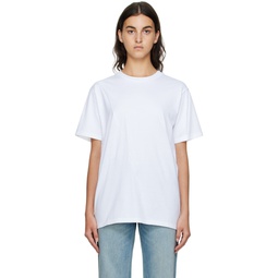 White Pleated T Shirt 222808F110013