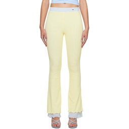 Yellow Flare Trousers 241308F087008