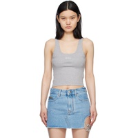 Gray Cropped Tank Top 231308F111000
