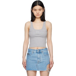 Gray Cropped Tank Top 231308F111000