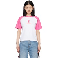 Pink   White Wirdo T Shirt 231308F110002