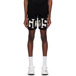 Black Jacquard Shorts 231308M193002
