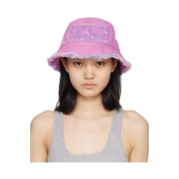 Pink Distressed Bucket Hat 231308F015002