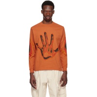 Orange Hand Long Sleeve T Shirt 241456M213004