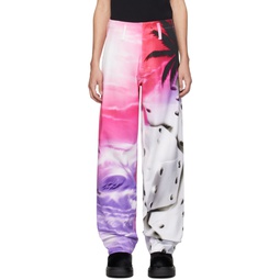 Pink   White Printed Jeans 241695M186010