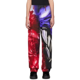 Blue   Red Printed Jeans 241695M186009