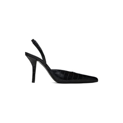 Black Octavie Croc Heels 241671F122001