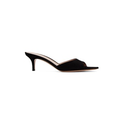 Black Pointed Heeled Sandals 241090F125028