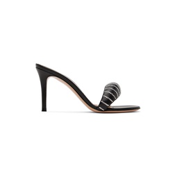 Black Bijoux Crystal Heeled Sandals 232090F125009