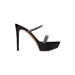 Black Camoscio Heeled Sandals 231090F125020