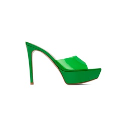 Green Betty Heeled Platform Sandals 231090F125002