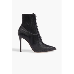 Zina lace-up quilted leather ankle boots