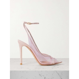 GIANVITO ROSSI Crystelle 105 embellished leather-trimmed PVC sandals