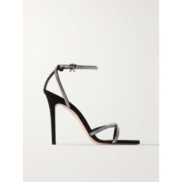 GIANVITO ROSSI 105 crystal-embellished suede sandals