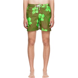 Green Polyester Swim Shorts 221776M208002