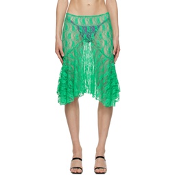 Green Florence Midi Skirt 222776F092001