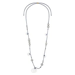 Navy Bola Necklace 241776M145005