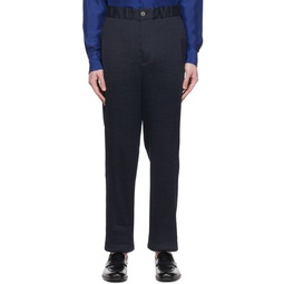 Navy Cotton Trousers 221262M191005