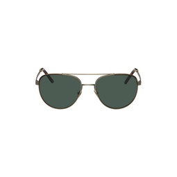 Gold Aviator Sunglasses 231262M134015