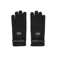 Black Neve Paneled Twill Gloves 212262M135138