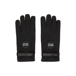 Black Neve Paneled Twill Gloves 212262M135138
