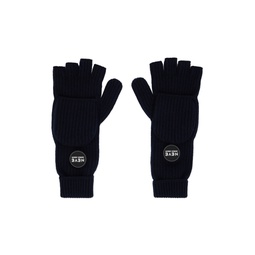 Navy Neve Fingerless Gloves 222262M135005