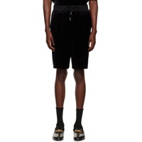 Black Embroidered Shorts 222262M193004