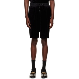 Black Embroidered Shorts 222262M193004