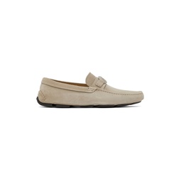 Taupe Suede Loafers 221262M231002