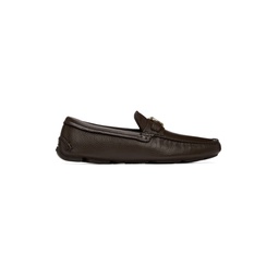 Brown Leather Driving Loafers 221262M231003