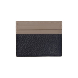 Navy   Taupe Embossed Card Holder 231262M163000
