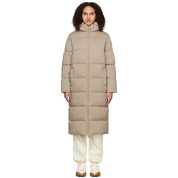 Taupe Serenity Puffer Coat 222424F581002