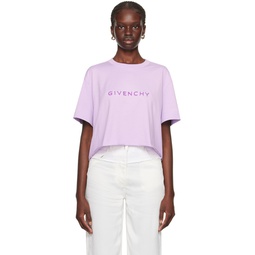 Purple Flocked T Shirt 232278F110015