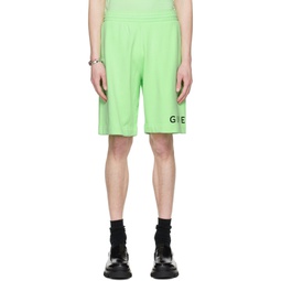 Green Printed Shorts 231278M193016