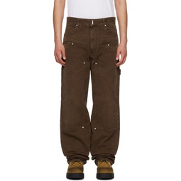 Brown Studded Trousers 241278M191003