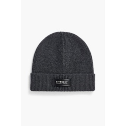 Appliqued ribbed wool and cashmere-blend beanie