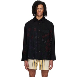 Black Embroidered Shirt 241171M192006