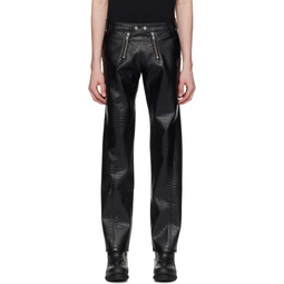 Black Talj Faux Leather Trousers 241979M191000