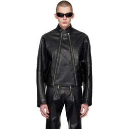 Black Ravn Faux Leather Biker Jacket 241979M180002