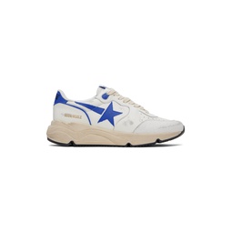White   Blue Running Sole Sneakers 241264M237053