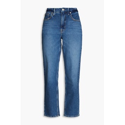 Faded mid-rise straight-leg jeans