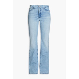 Faded high-rise flared jeans