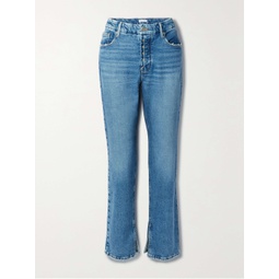 GOOD AMERICAN Good Icon distressed high-rise straight-leg jeans