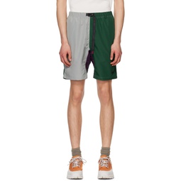 Gray   Green Packable Shorts 231565M193008